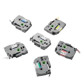 VEVOR Label Maker Tape 6 Pack 12 mm Colored Label Maker Refills TZe-131 TZe-231