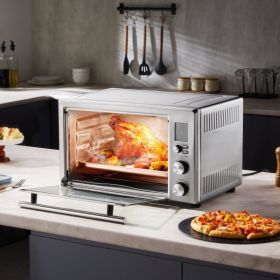 13-IN-1 Air Fryer Toaster Oven 28L 1800W Convection Oven For Home Use (Option: Silver)