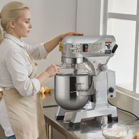 Commercial Food Mixer 10L 3-Speed Stand Dough Mixer 550W For Restaurant (Option: Silver)