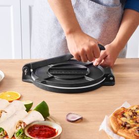 Tortilla Press, 10 Inch Tortilla And Roti Maker, Cast Iron Heavy Duty Tortilladora Press, Pre-Seasoned Pataconera Maker With 100 Pcs Parchment Pa (Option: Black)
