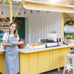 Commercial Automatic Donuts Making Machine Doughnut Maker 6 Rows 360 PCS/H (Option: Silver)