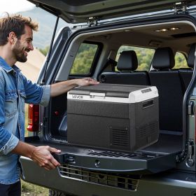 12 Volt Car Refrigerator Portable Freezer 52.8QT Electric Cooler For Camping (Option: Black)